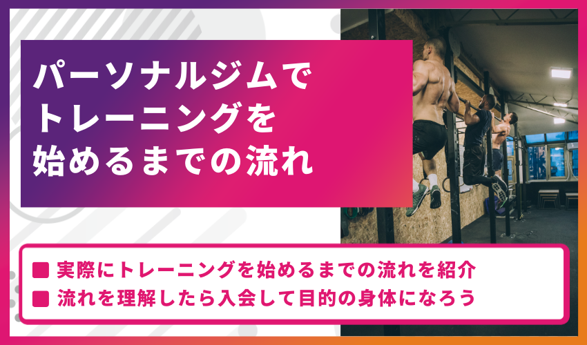 男性がパーソナルジムでトレーニングを始めるまでの流れ