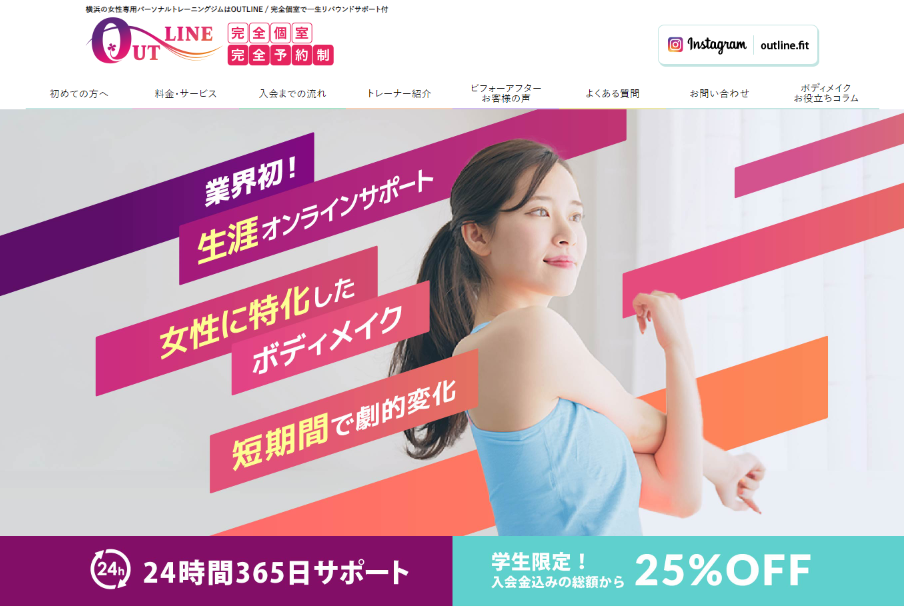 OUTLINE 実績豊富な女性専用の完全個室ジム