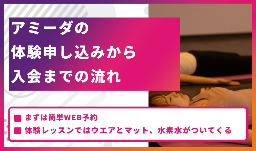 アミーダの体験申し込みから入会までの流れ