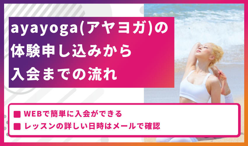 ayayoga（アヤヨガ）の体験申し込みから入会までの流れ