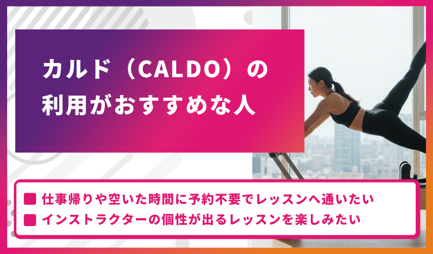 カルド（CALDO）の利用がおすすめな人